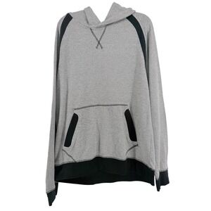 Jack & Jones Hoodie Men Large Gray Black JORCAMALOT Colorblock Raglan Sweatshirt